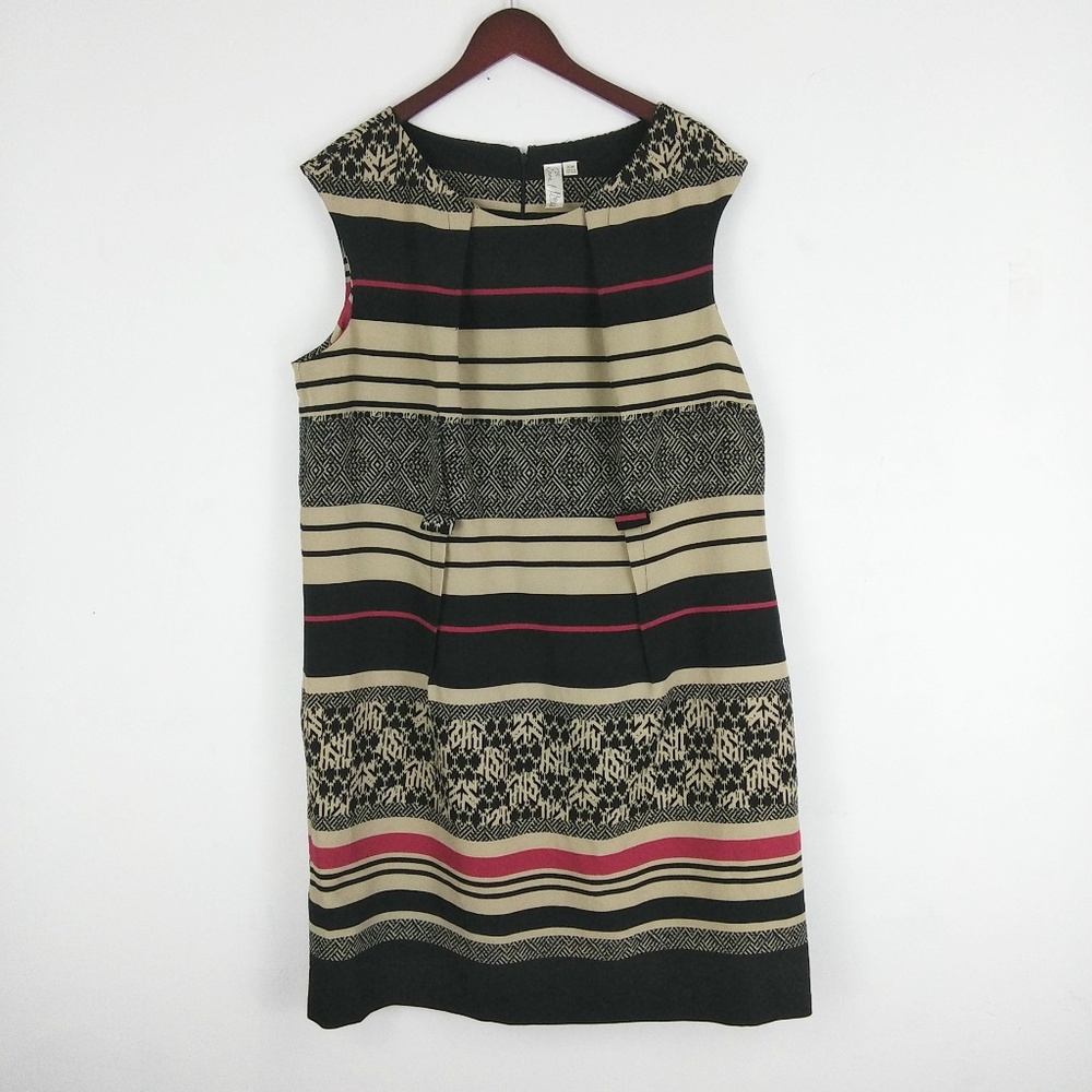 Tan and Black striped dress - 20W